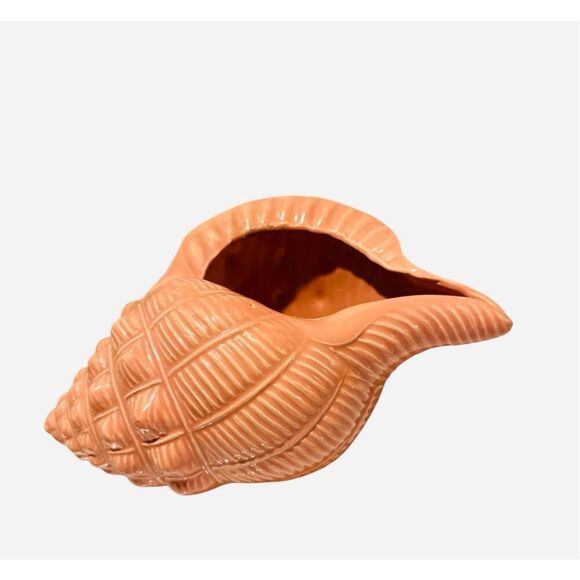 Vintage Seashell Conch Shell Planter Ceramic Mauve Pink Glaze Make in Japan - Picture 1 of 7